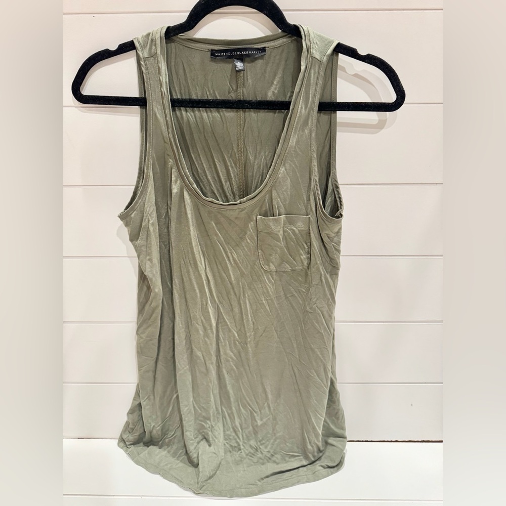White House Black Market Olive Green Tank Size Small